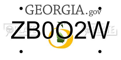 ZB0O2W Georgia License Plate