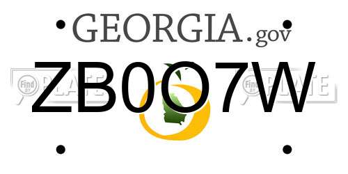 ZB0O7W Georgia License Plate