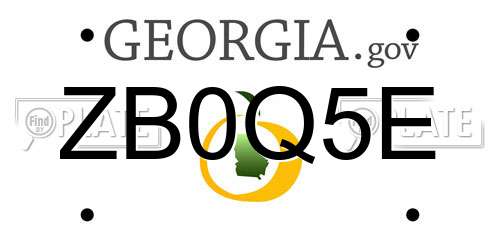 ZB0Q5E Georgia License Plate