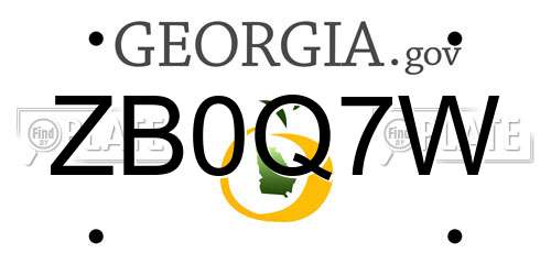 ZB0Q7W Georgia License Plate