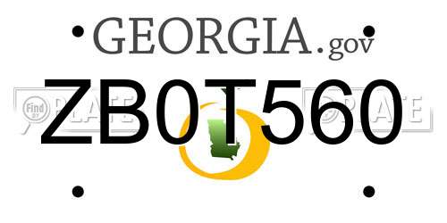 ZB0T560 Georgia License Plate