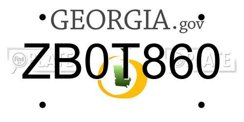 ZB0T860 Georgia License Plate