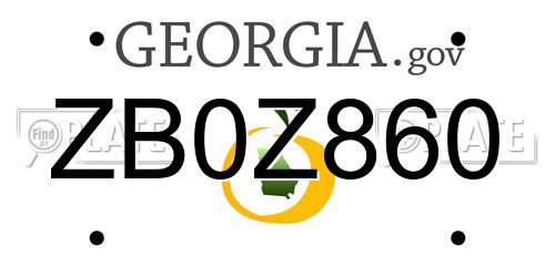 ZB0Z860 Georgia License Plate