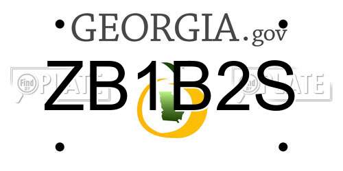 ZB1B2S Georgia License Plate