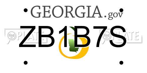 ZB1B7S Georgia License Plate