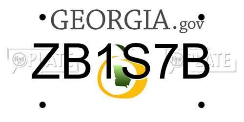 ZB1S7B Georgia License Plate