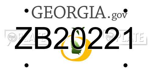 ZB20221 Georgia License Plate