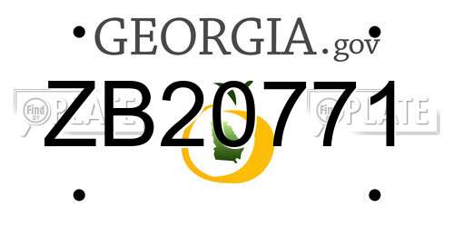 ZB20771 Georgia License Plate