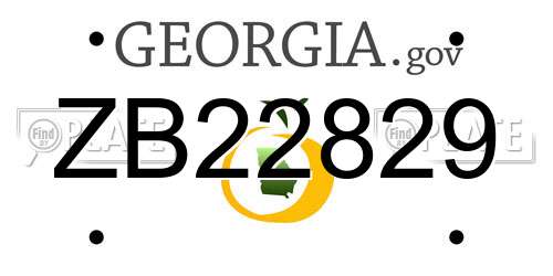 ZB22829 Georgia License Plate