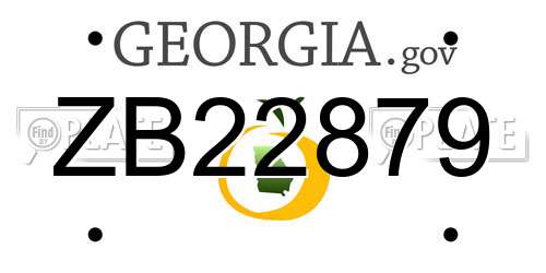 ZB22879 Georgia License Plate