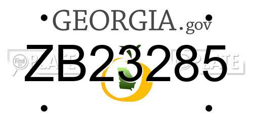 ZB23285 Georgia License Plate