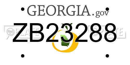 ZB23288 Georgia License Plate