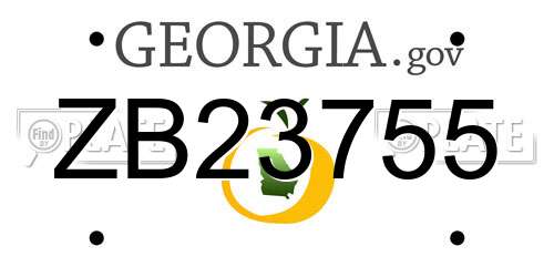 ZB23755 Georgia License Plate