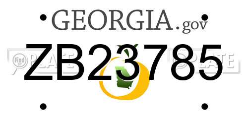 ZB23785 Georgia License Plate