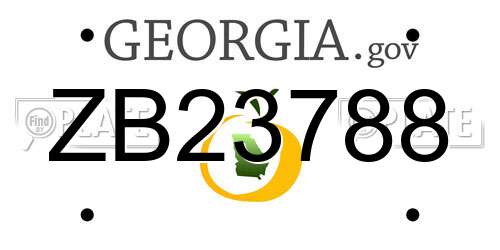 ZB23788 Georgia License Plate