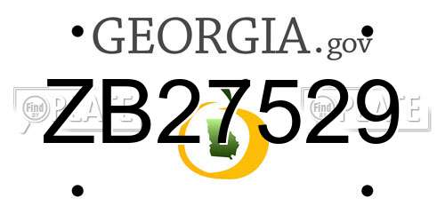ZB27529 Georgia License Plate