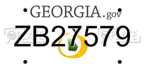 ZB27579 Georgia License Plate