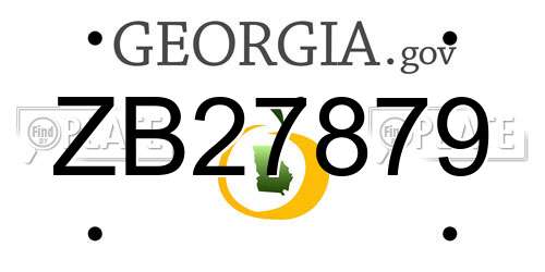 ZB27879 Georgia License Plate
