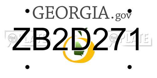 ZB2D271 Georgia License Plate