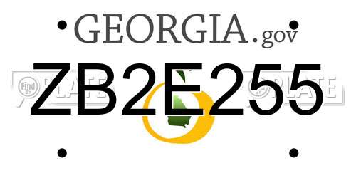 ZB2E255 Georgia License Plate