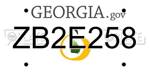 ZB2E258 Georgia License Plate