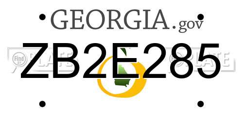 ZB2E285 Georgia License Plate