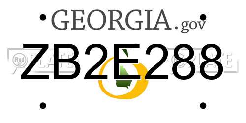 ZB2E288 Georgia License Plate
