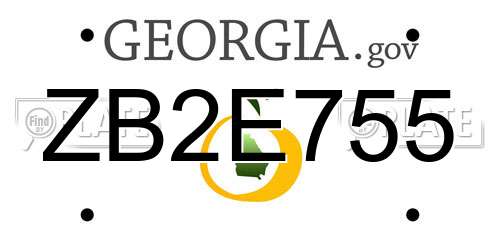 ZB2E755 Georgia License Plate