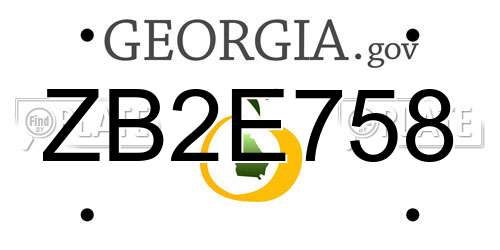 ZB2E758 Georgia License Plate