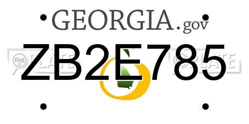 ZB2E785 Georgia License Plate