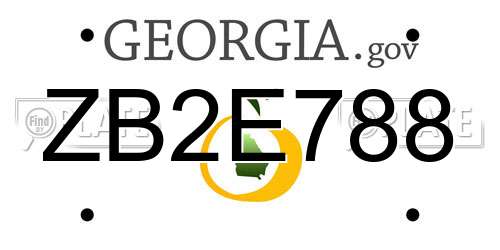 ZB2E788 Georgia License Plate