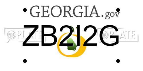 ZB2I2G Georgia License Plate