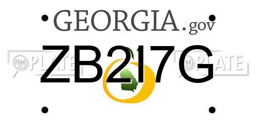 ZB2I7G Georgia License Plate