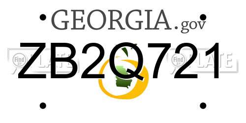 ZB2Q721 Georgia License Plate