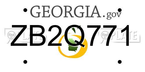 ZB2Q771 Georgia License Plate
