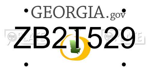 ZB2T529 Georgia License Plate