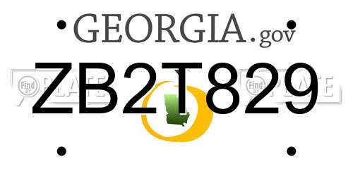 ZB2T829 Georgia License Plate