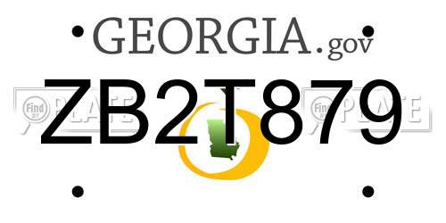 ZB2T879 Georgia License Plate