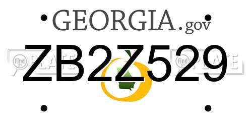 ZB2Z529 Georgia License Plate
