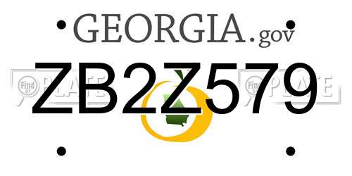 ZB2Z579 Georgia License Plate