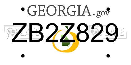 ZB2Z829 Georgia License Plate