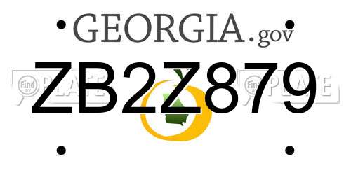 ZB2Z879 Georgia License Plate