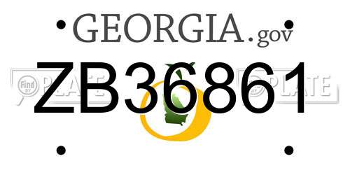ZB36861 Georgia License Plate