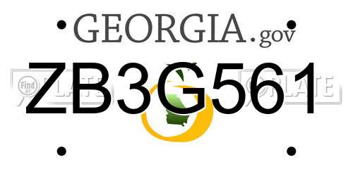 ZB3G561 Georgia License Plate