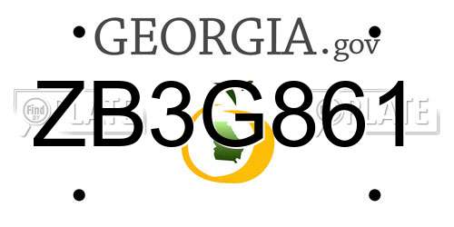 ZB3G861 Georgia License Plate