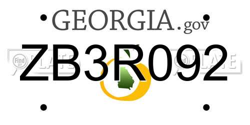 ZB3R092 Georgia License Plate