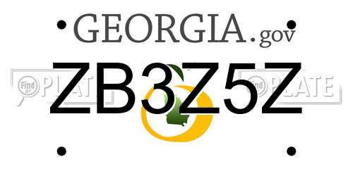 ZB3Z5Z Georgia License Plate