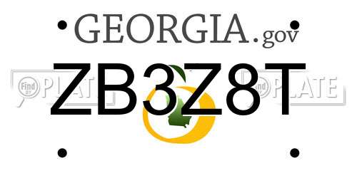ZB3Z8T Georgia License Plate
