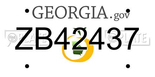 ZB42437 Georgia License Plate