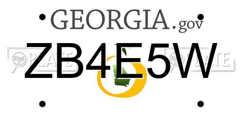 ZB4E5W Georgia License Plate